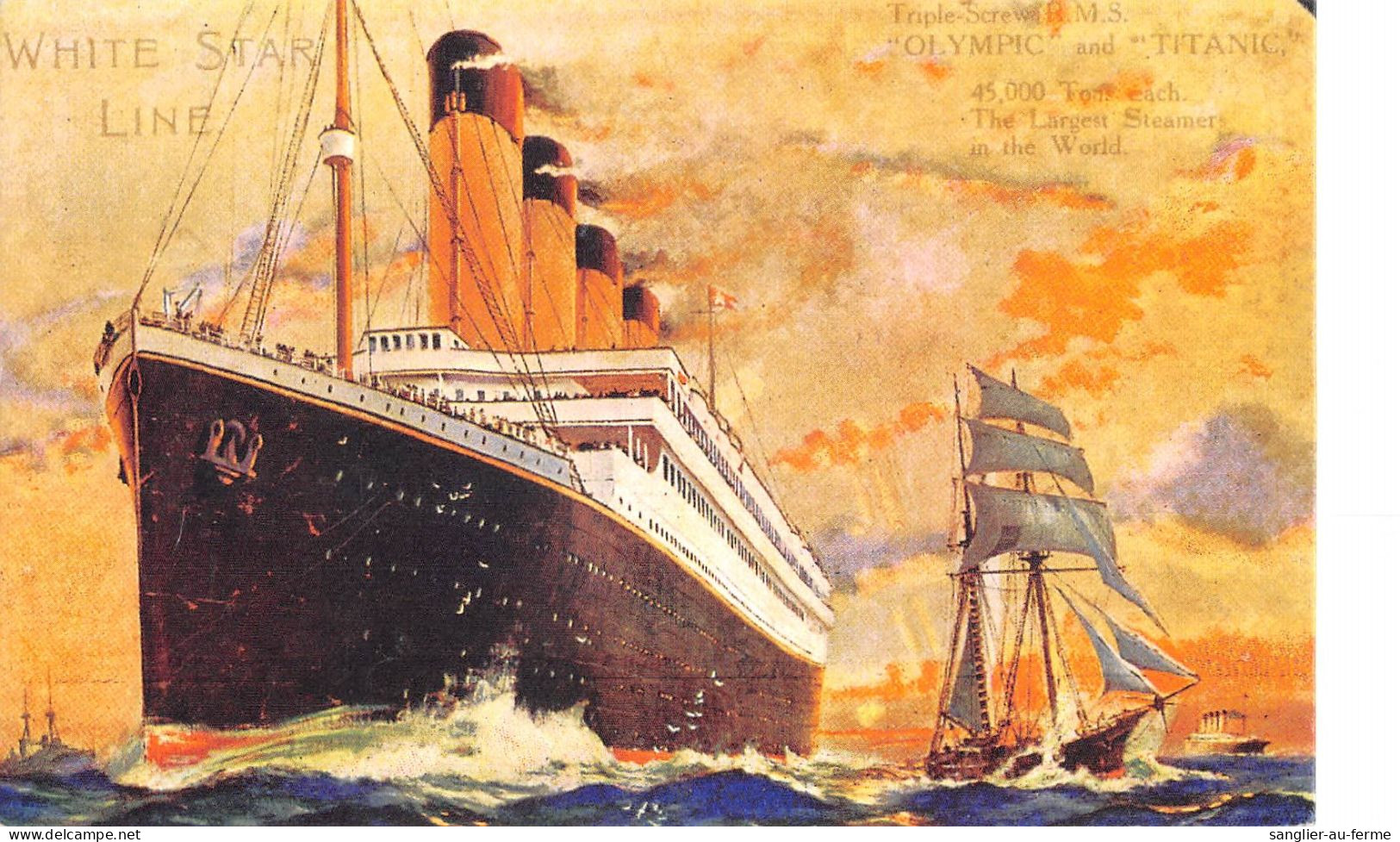 CPA / MARINE / PAQUEBOT TITANIC / VOYAGEE AU VERSO EN 1911 ANGLETERRE VIA L'AMERIQUE - Steamers