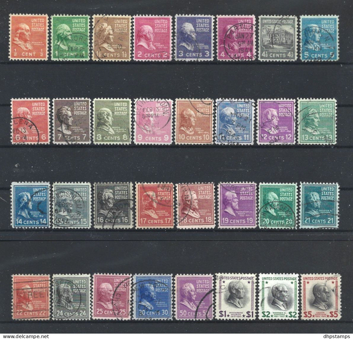 USA 1938 Definitives 32 Values Y.T. 368/399 (0) - Used Stamps