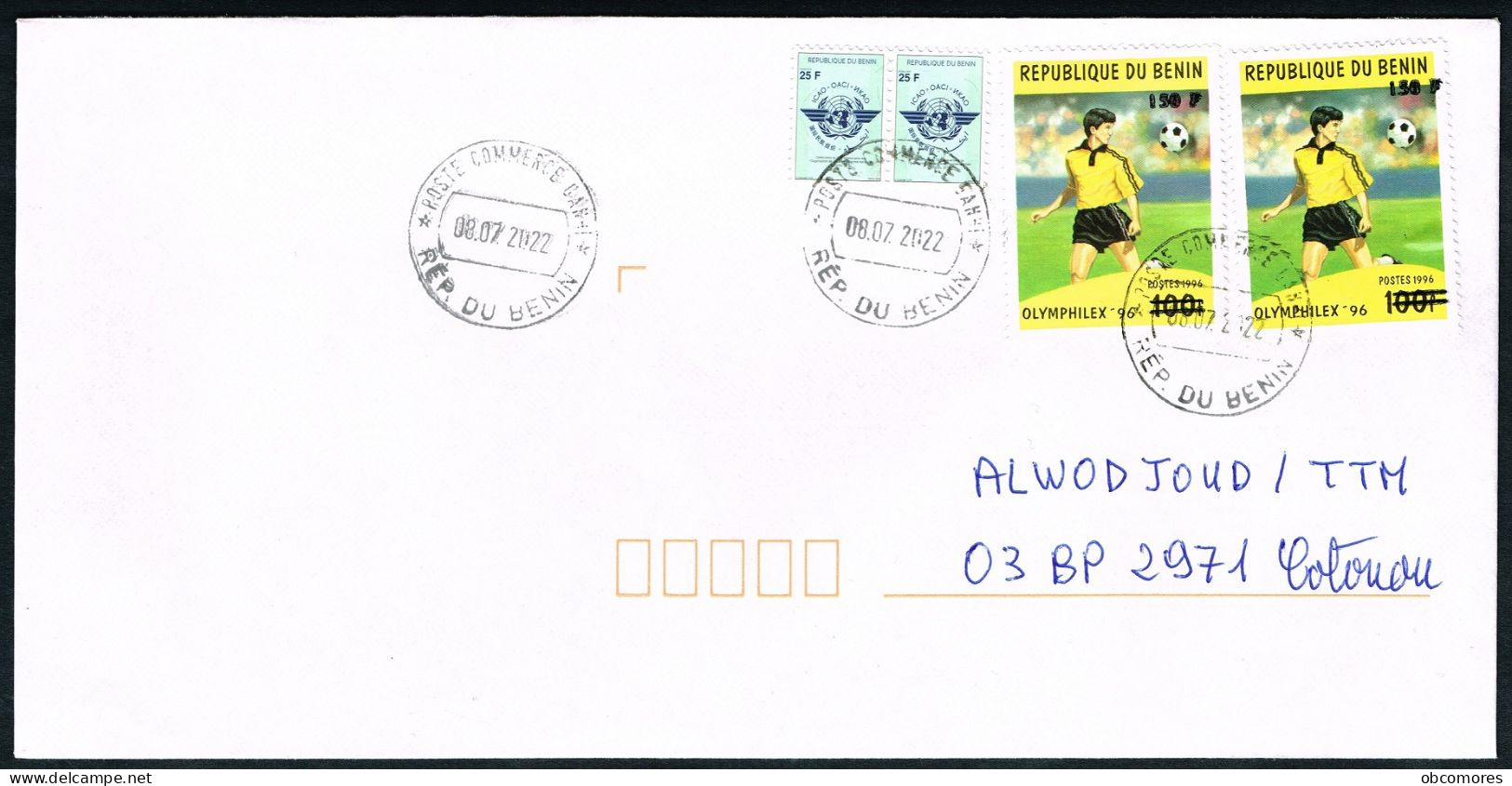 Benin Local Cover 2022 - Surcharge Overprint Mi 1283 Sc 1270 Football Soccer - Autres & Non Classés