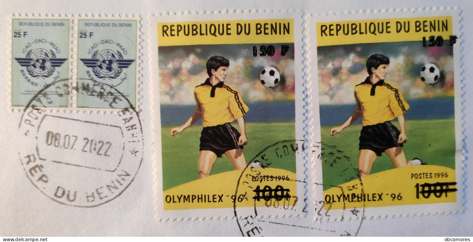 Benin Local Cover 2022 - Surcharge Overprint Mi 1283 Sc 1270 Football Soccer - Sonstige & Ohne Zuordnung