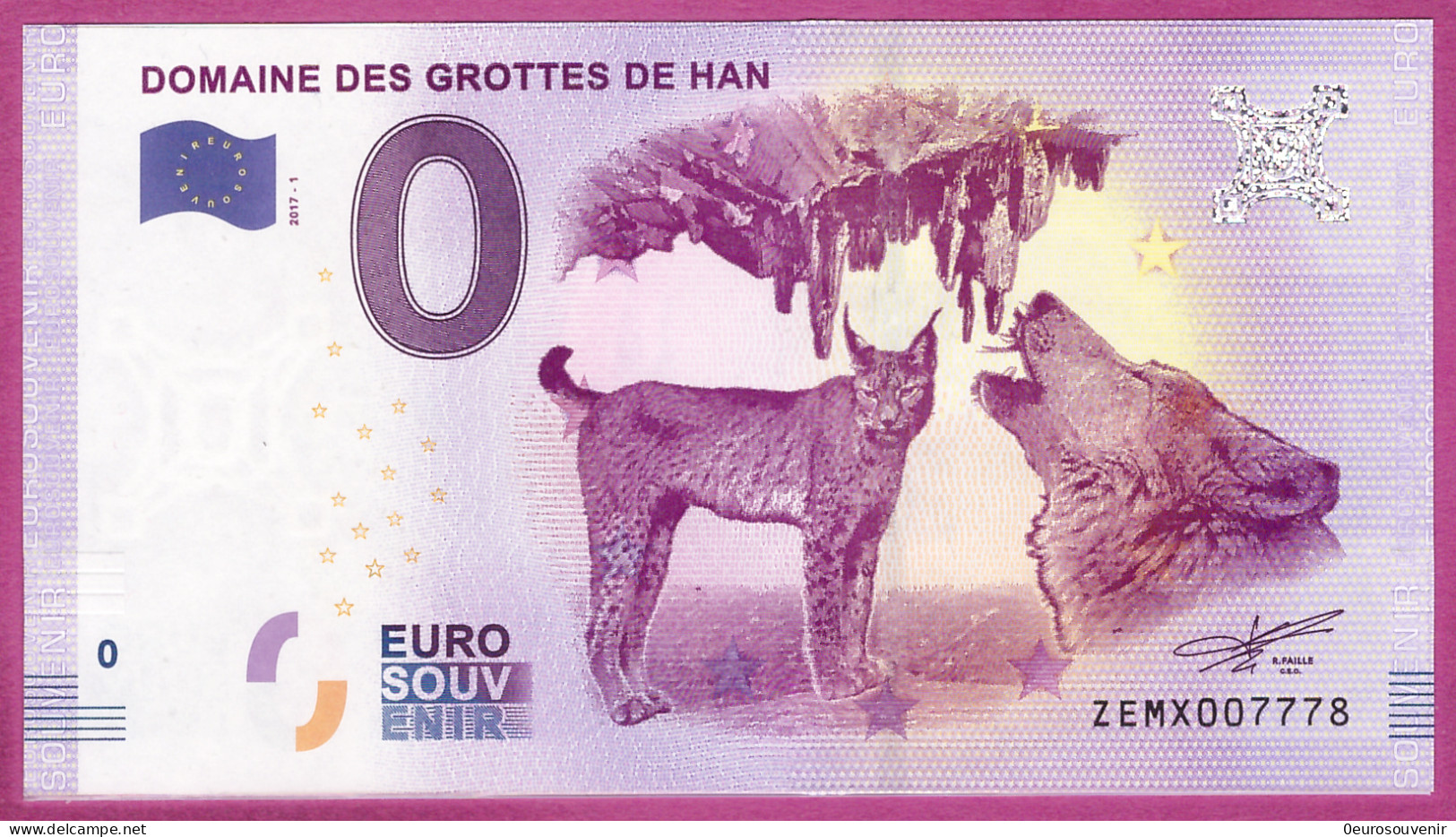 0-Euro ZEMX 2017-1 DOMAINE DES GROTTES DE HAN S-11 XOX - Essais Privés / Non-officiels