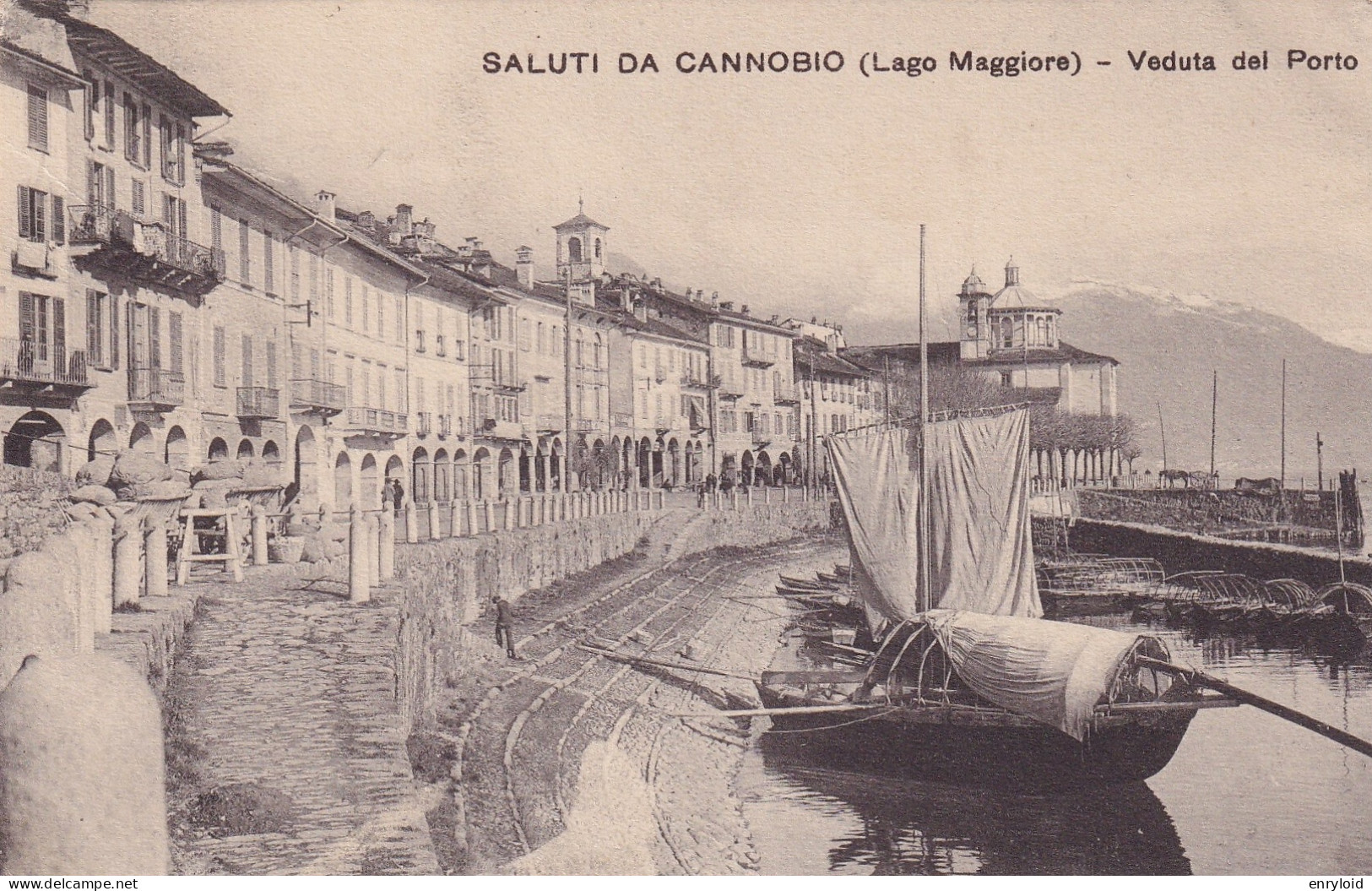 Saluti Da Cannobio ( Lago Maggiore ) Veduta Del Porto 1911 - Other & Unclassified