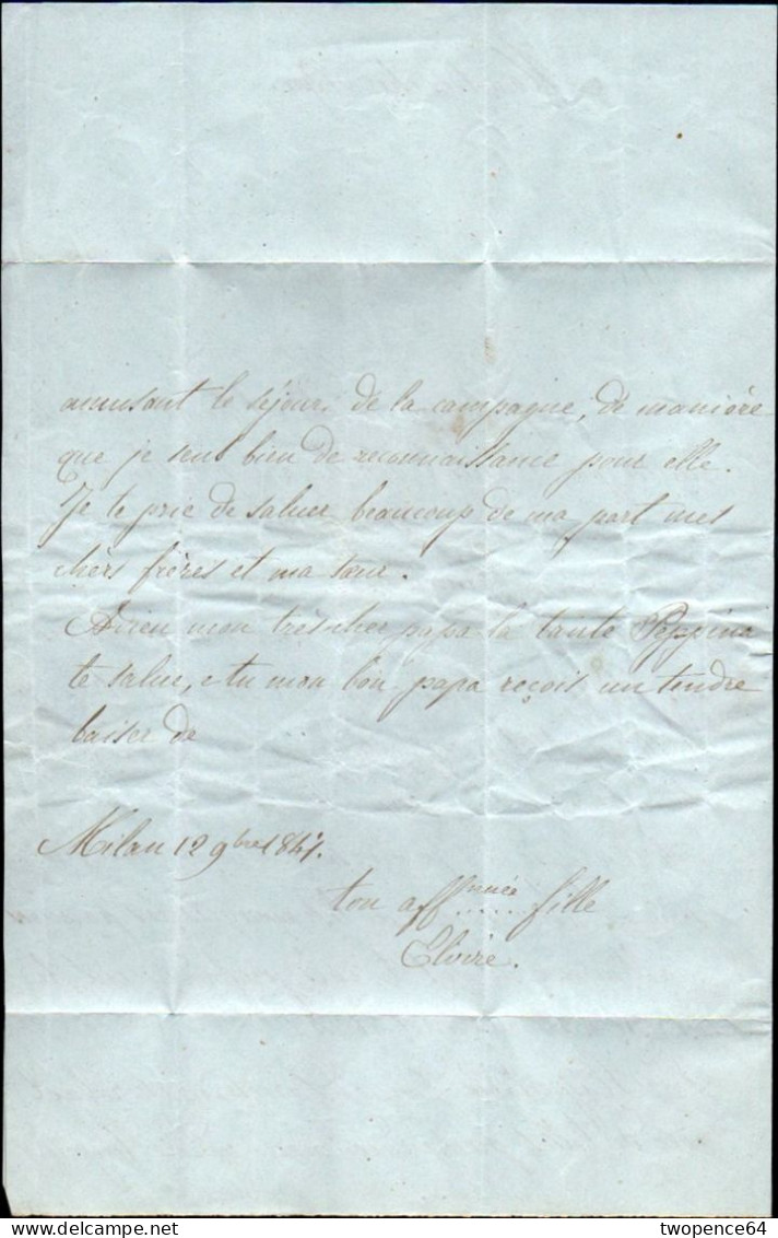 B18 - LETTERA PREFILATELICA DA MILANO A CASALE MONFERRATO 1841 - ...-1850 Préphilatélie