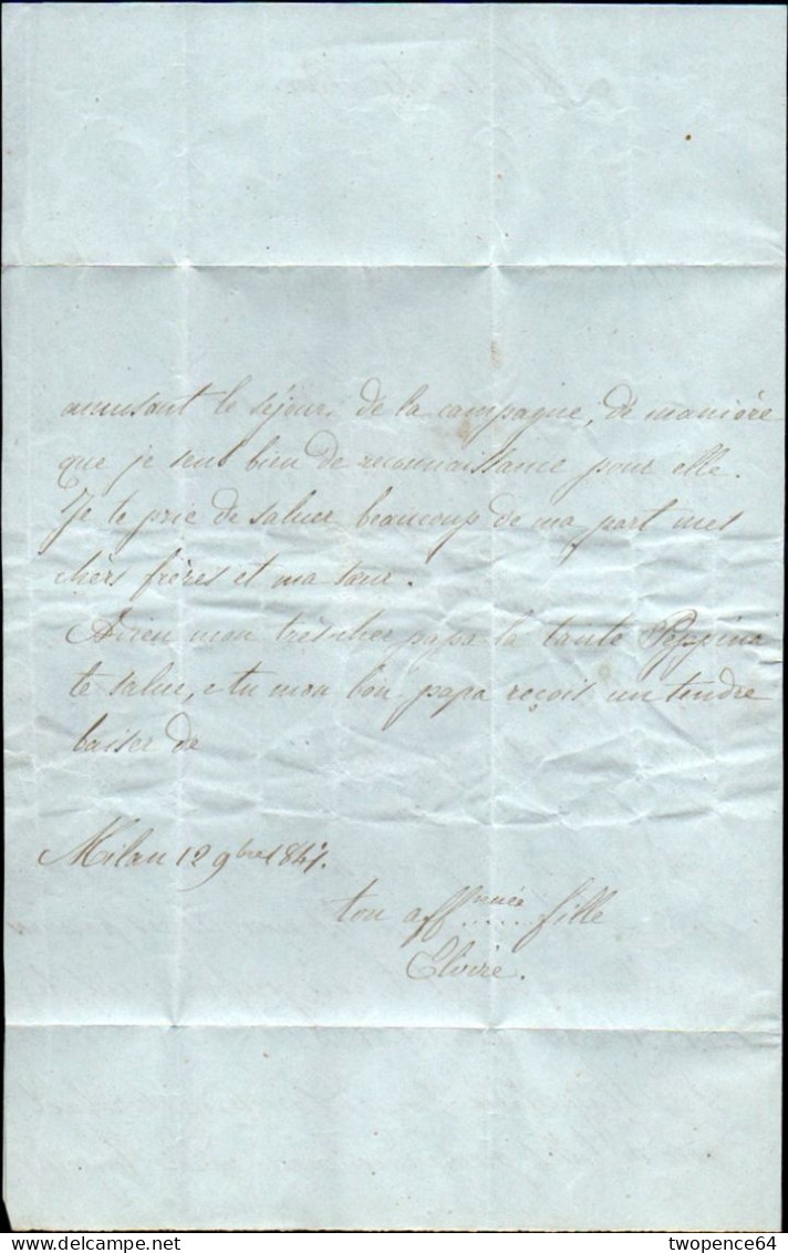 B18 - LETTERA PREFILATELICA DA MILANO A CASALE MONFERRATO 1841 - 1. ...-1850 Prefilatelia