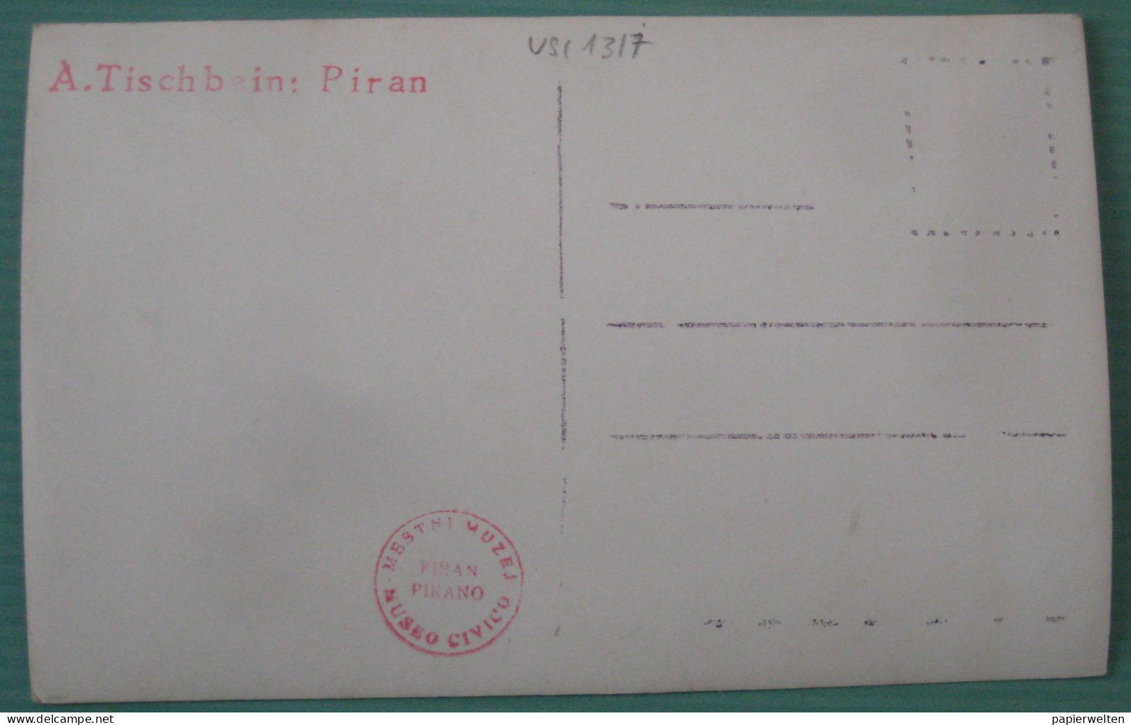 Piran / Pirano - Künstlerkarte (A. Tischbein) Genreszene Am Hafen - Slovenia