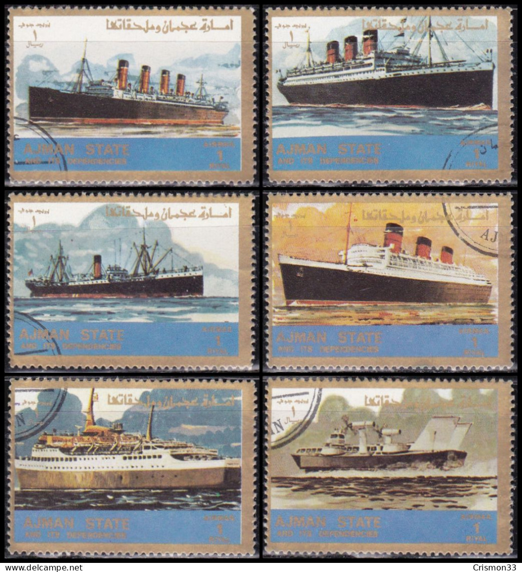 1973 - AJMAN - BARCOS - MICHEL 2886,2887,2888,2889,2890,2892 - Sonstige - Asien