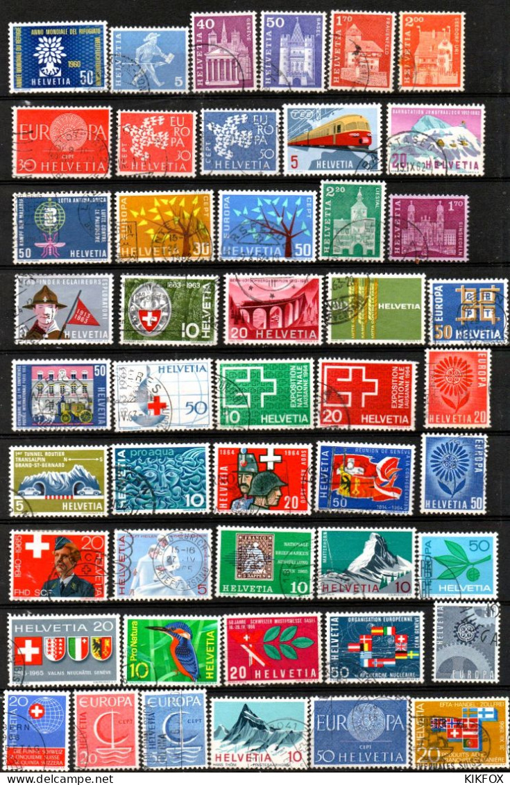 SUISSE,SCHWEIZ,1960 - 1966,  AUS MI 692 - 844, LOT, ALBUMSEITE OHNE PRO PATRIA + JUVENTUTE, GESTEMPELT, OBLITERE - Used Stamps