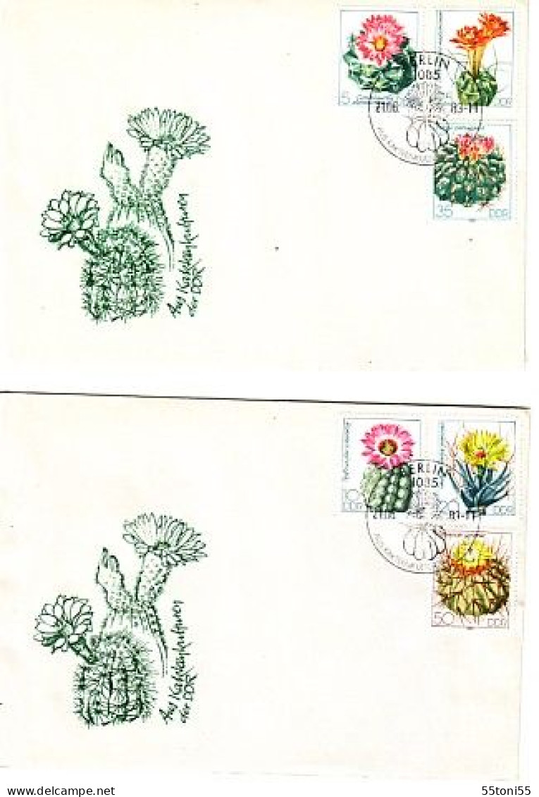 1983  Flora Cactusses  2 FDC DDR/Germany - 1981-1990