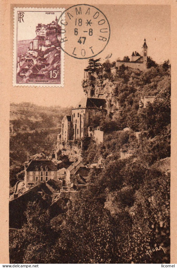 Carte Maxi  1946 Et 1947 : ROCAMADOUR (lot De 2 Cartes) - 1940-1949