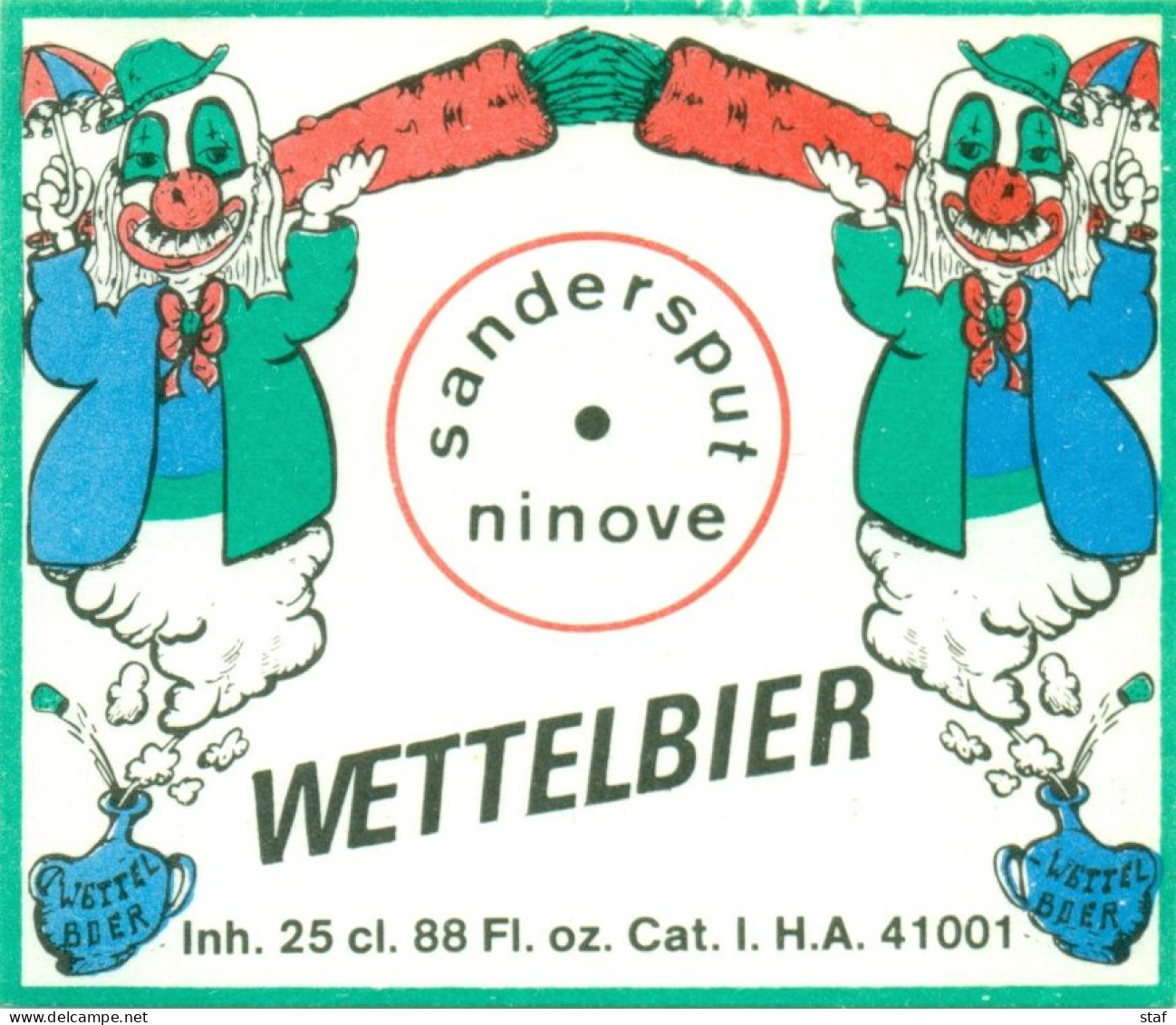 Oud Etiket Bier Wettelbier - Brouwerij / Brasserie Sandersput Te Ninove - Beer