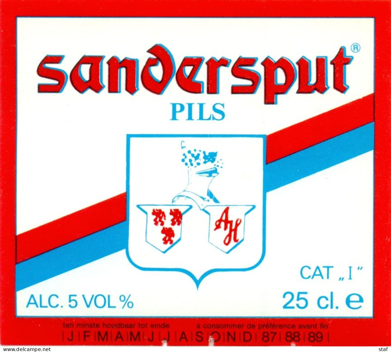 Oud Etiket Bier Sandersput Pils - Brouwerij / Brasserie Sandersput Te Ninove - Beer