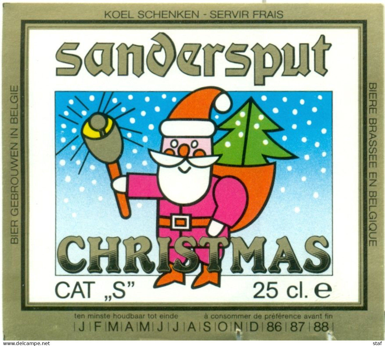 Oud Etiket Bier Sandersput Christmas - Brouwerij / Brasserie Sandersput Te Ninove - Beer