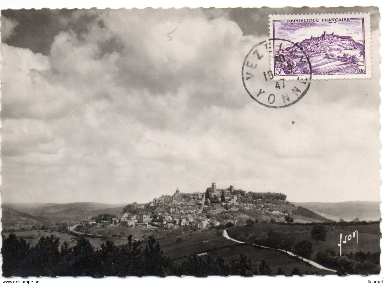 Carte Maxi  1947 : VEZELAY - 1940-1949