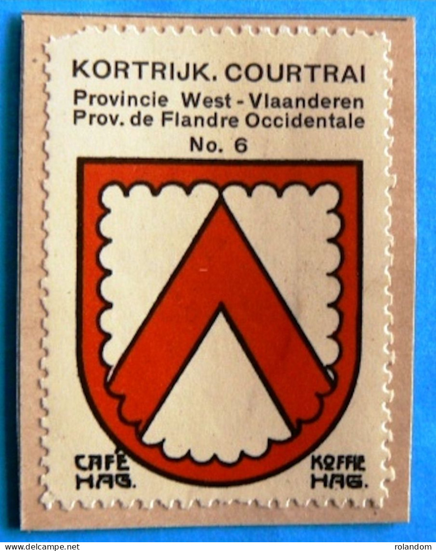 West-Vl N006 Courtrai Kortrijk Timbre Vignette 1930 Café Hag Armoiries Blason écu TBE - Thee & Koffie