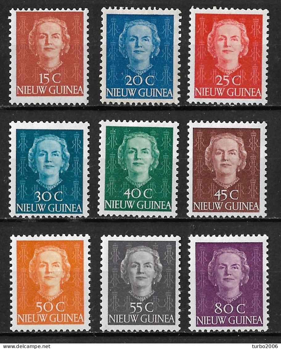 1950-1952 NNG Koningin Juliana Complete Ongestempelde Serie NVPH 10 / 18 - Nederlands Nieuw-Guinea