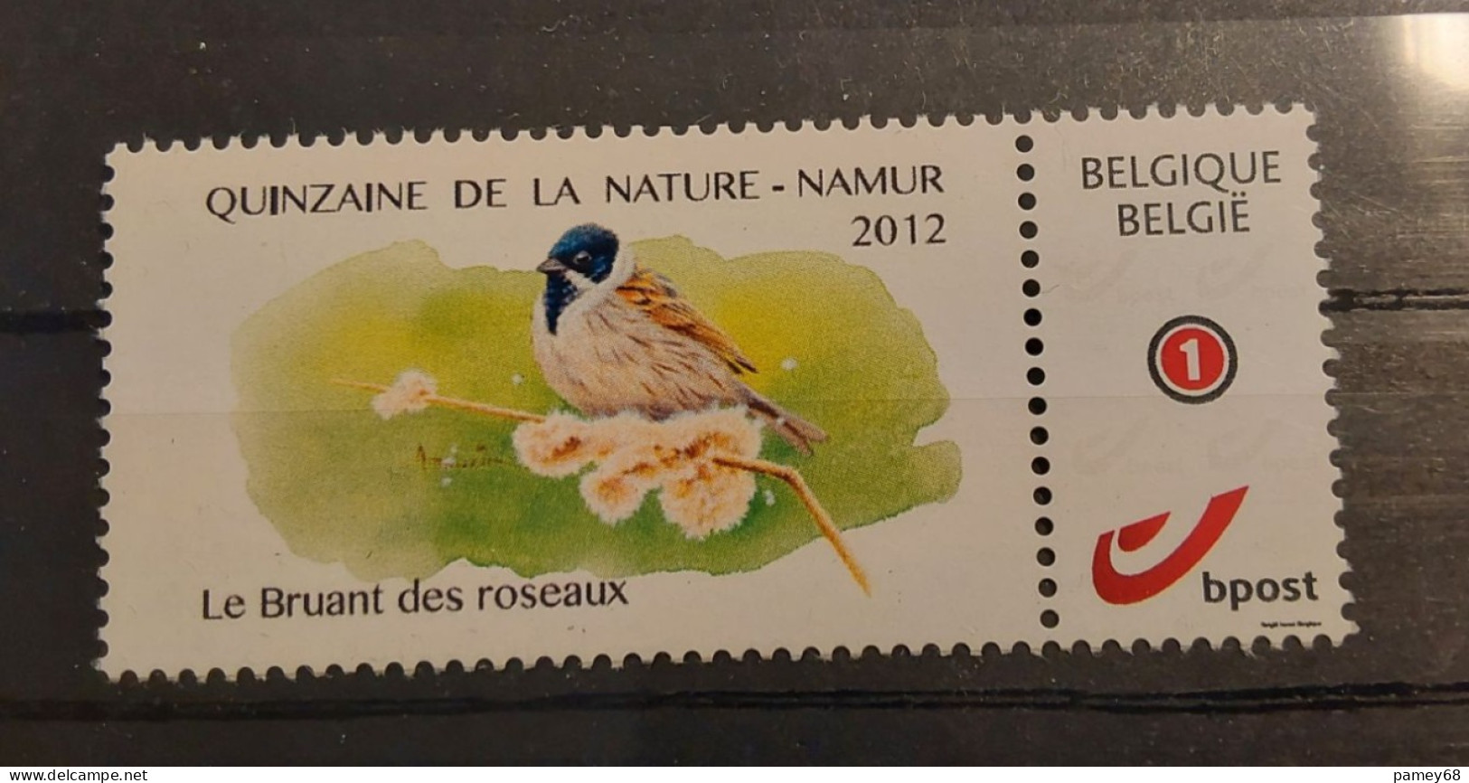 Duostamp BUZIN Quinzaine De La Nature - Namur 2012,  Le Bruant Des Roseaux. - 1985-.. Birds (Buzin)