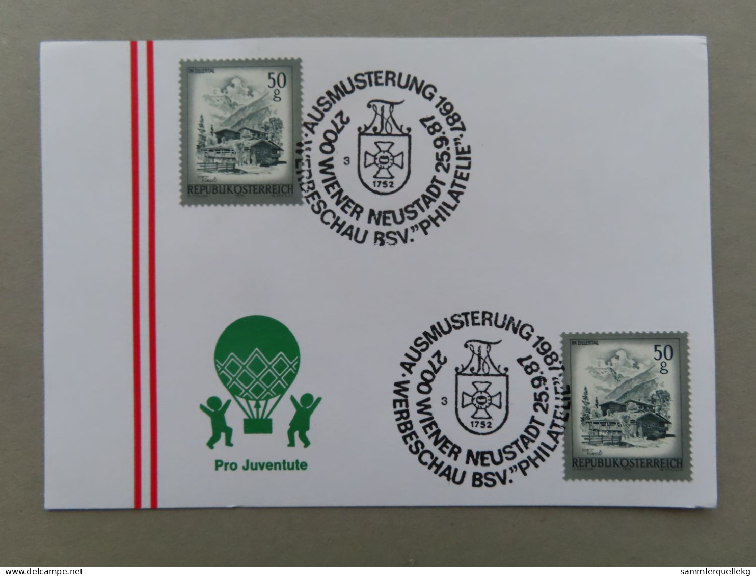 Österreich Pro Juventute - Mit Sonderstempel 25. 9. 1987 Wiener Neustadt, Werbeschau Ausstellung 1987 (Nr.718) - Other & Unclassified