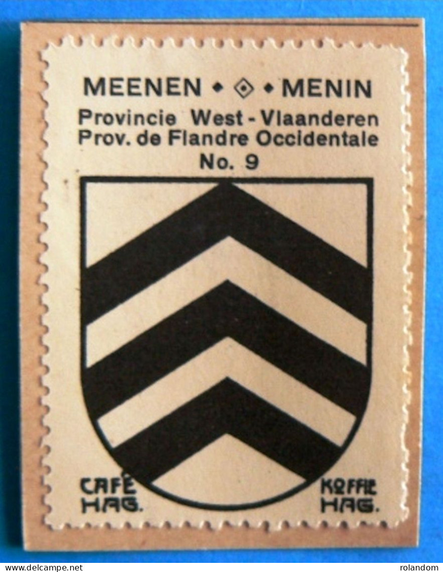 West-Vl N009 Meenen Menin Menen Timbre Vignette 1930 Café Hag Armoiries Blason écu TBE - Thee & Koffie