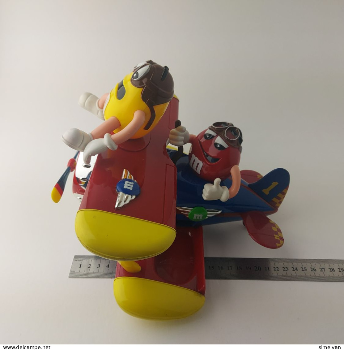 M&Ms Rare Vintage Airplane Candy Sweets Dispenser Biplane Figure M and M #5538