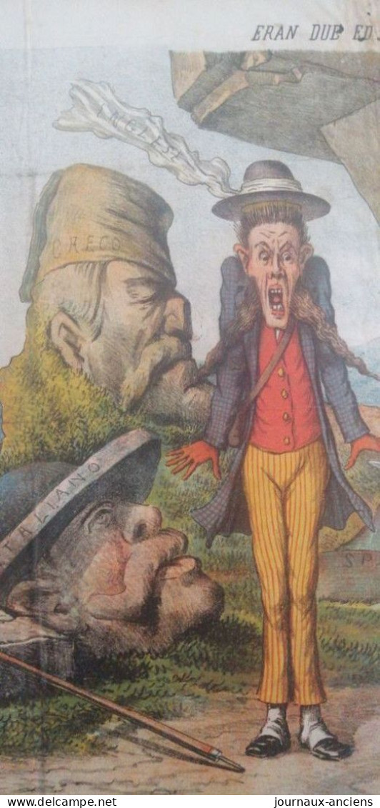 1878 LE PERROQUET - Augusto GROSSI - CARICATURE POLITIQUE - ANGLETERRE - ITALIE - ALLEMAGNE - TURQUIE - GRECE - RUSSIE