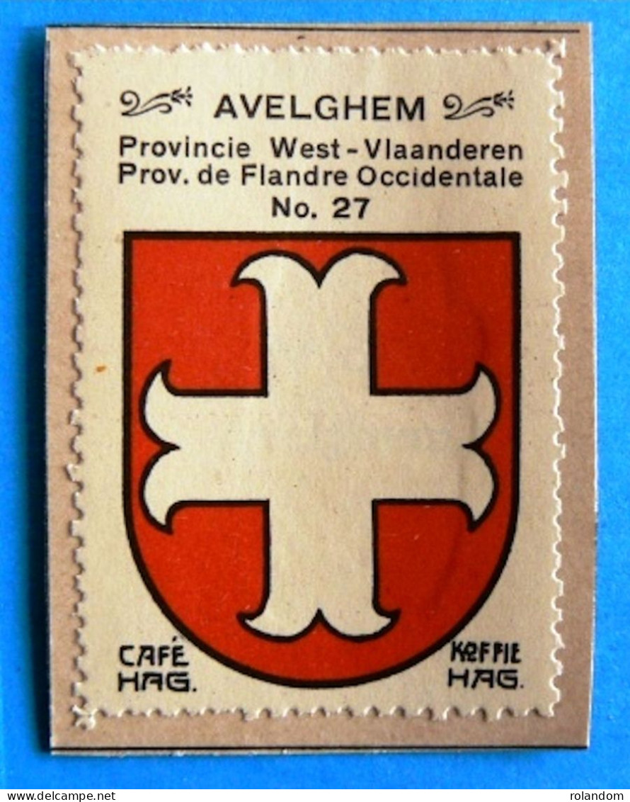 West-Vl N027 Avelghem Avelgem Timbre Vignette 1930 Café Hag Armoiries Blason écu TBE - Tea & Coffee Manufacturers