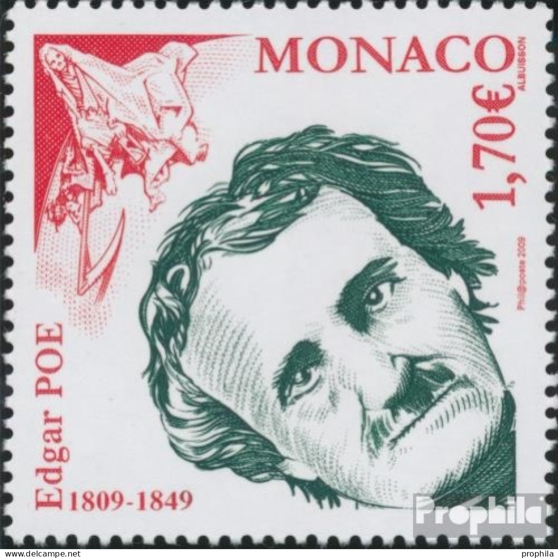 Monaco 2933 (kompl.Ausg.) Postfrisch 2009 Edgar Allan Poe - Neufs