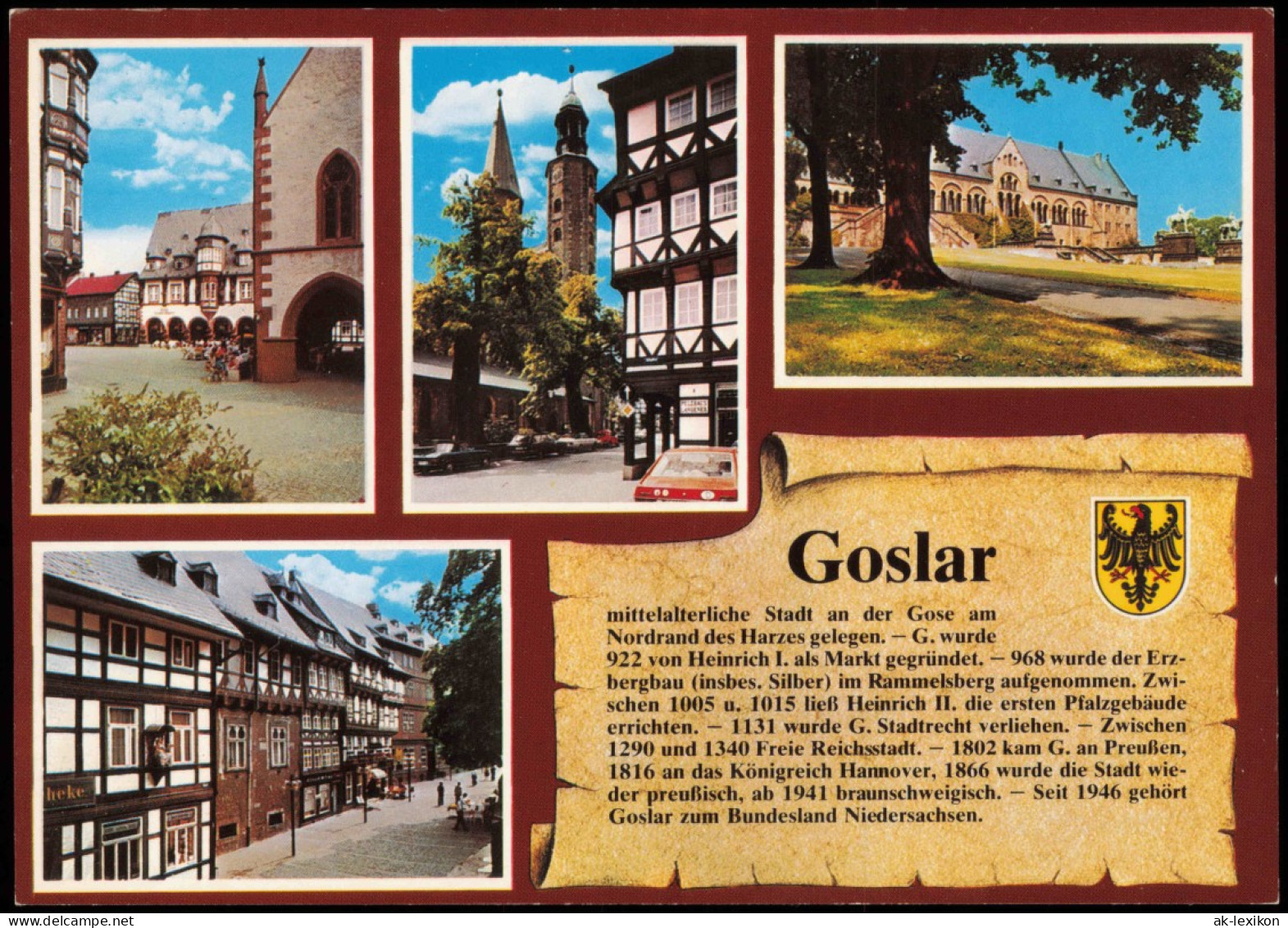 Ansichtskarte Goslar Markt, Kirche, Fachwerkhäuser 1995 - Goslar