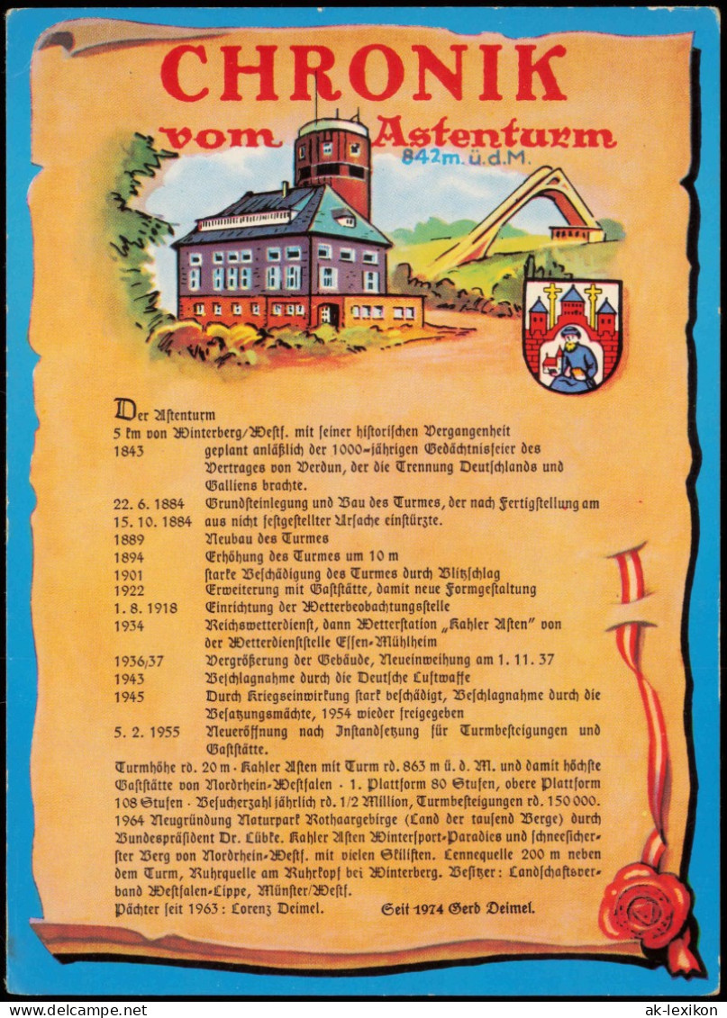 Ansichtskarte Winterberg Astenturm 1985 - Winterberg
