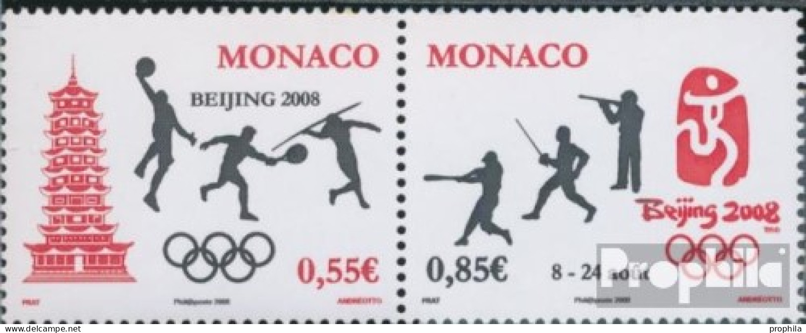 Monaco 2884-2885 Paar (kompl.Ausg.) Postfrisch 2008 Olympische Sommerspiele08 Peking - Ungebraucht