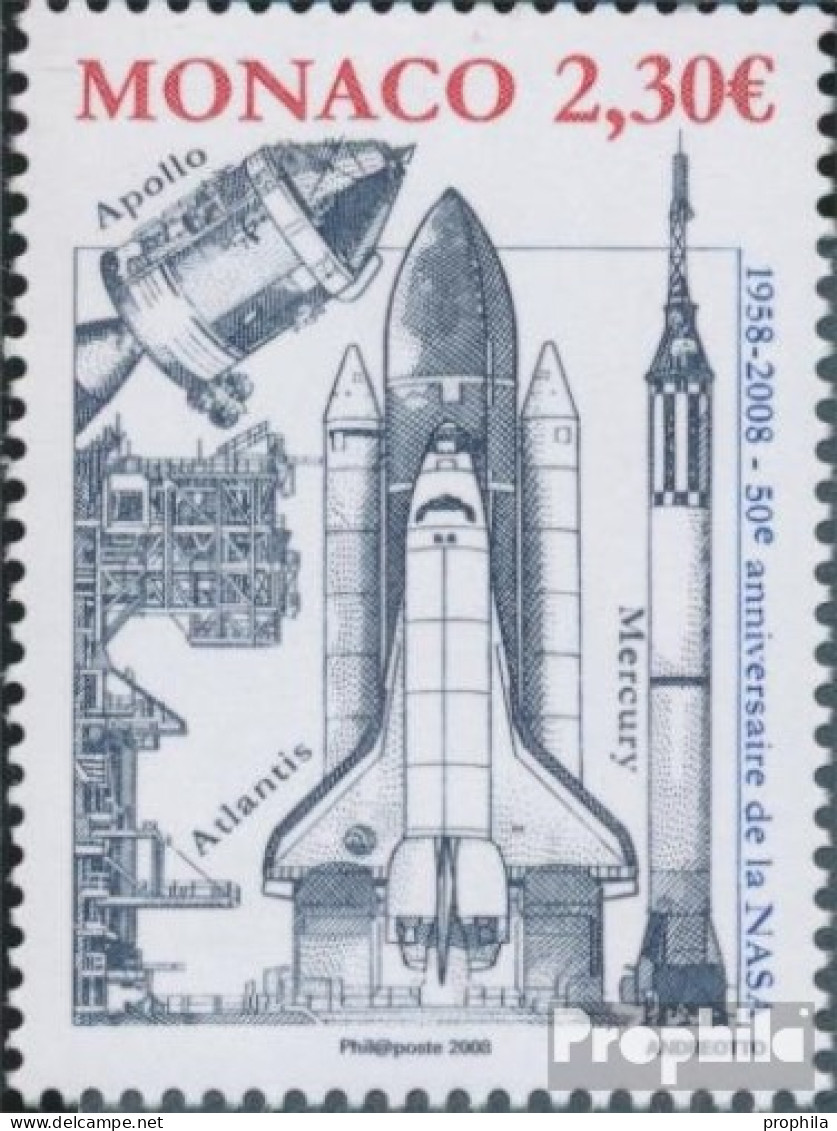 Monaco 2877 (kompl.Ausg.) Postfrisch 2008 50 Jahre NASA - Unused Stamps