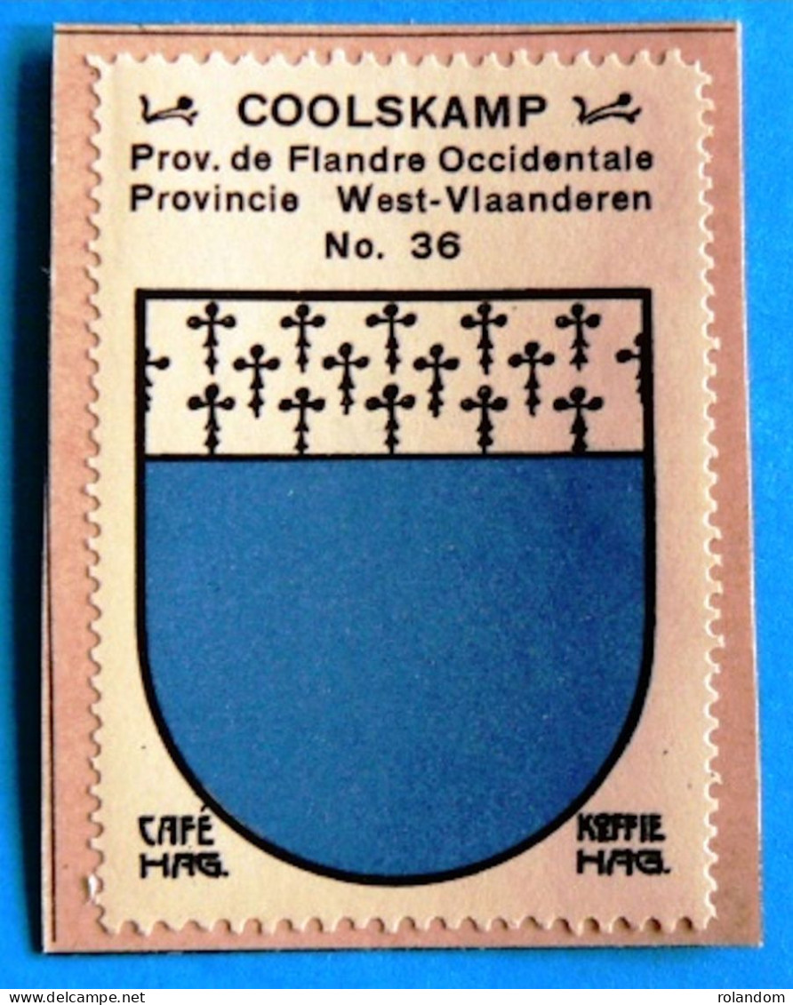 West-Vl N036 Coolskamp Koolskamp Aardoie Timbre Vignette 1930 Café Hag Armoiries Blason écu TBE - Tea & Coffee Manufacturers