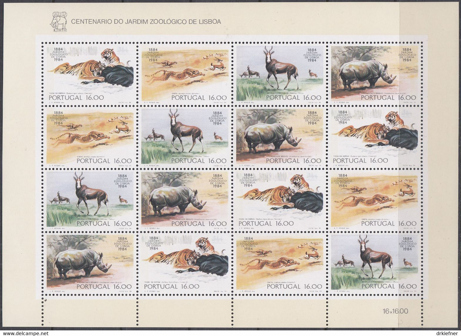 PORTUGAL 1617-1620, Kleinbogen, Postfrisch **, 100 Jahre Zoo Von Lissabon, 1984 - Blocs-feuillets