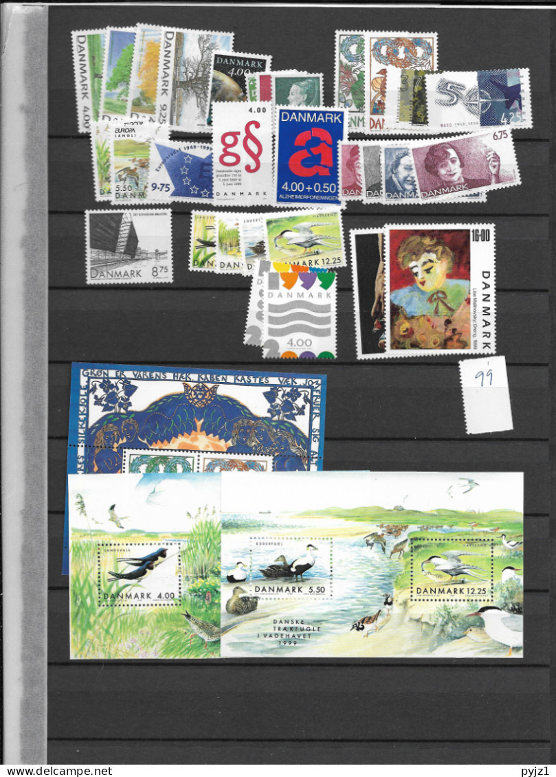 1999 MNH Denmark Year Collection Postfris** - Années Complètes