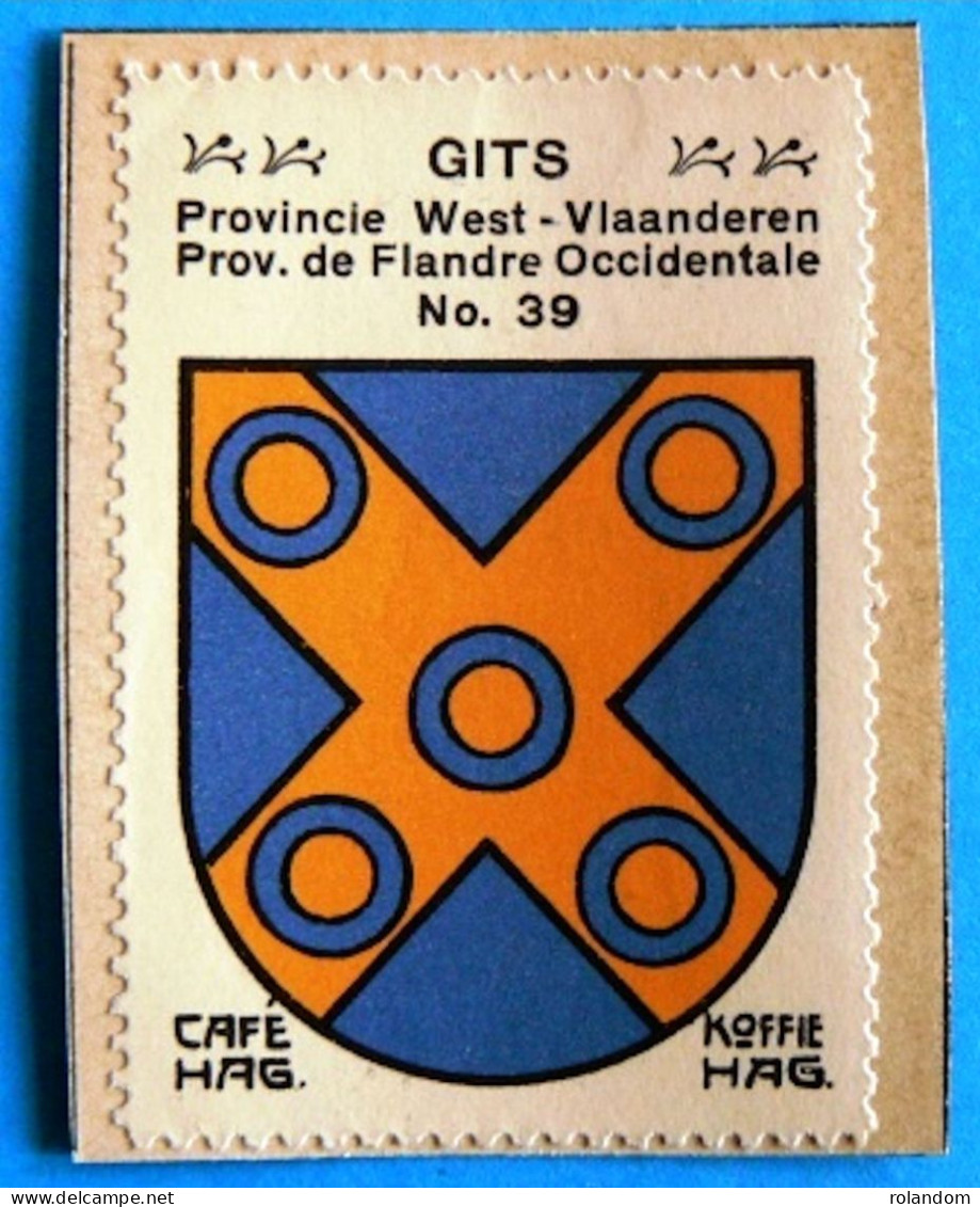 West-Vl N039 Gits Hooglede Timbre Vignette 1930 Café Hag Armoiries Blason écu TBE - Tea & Coffee Manufacturers