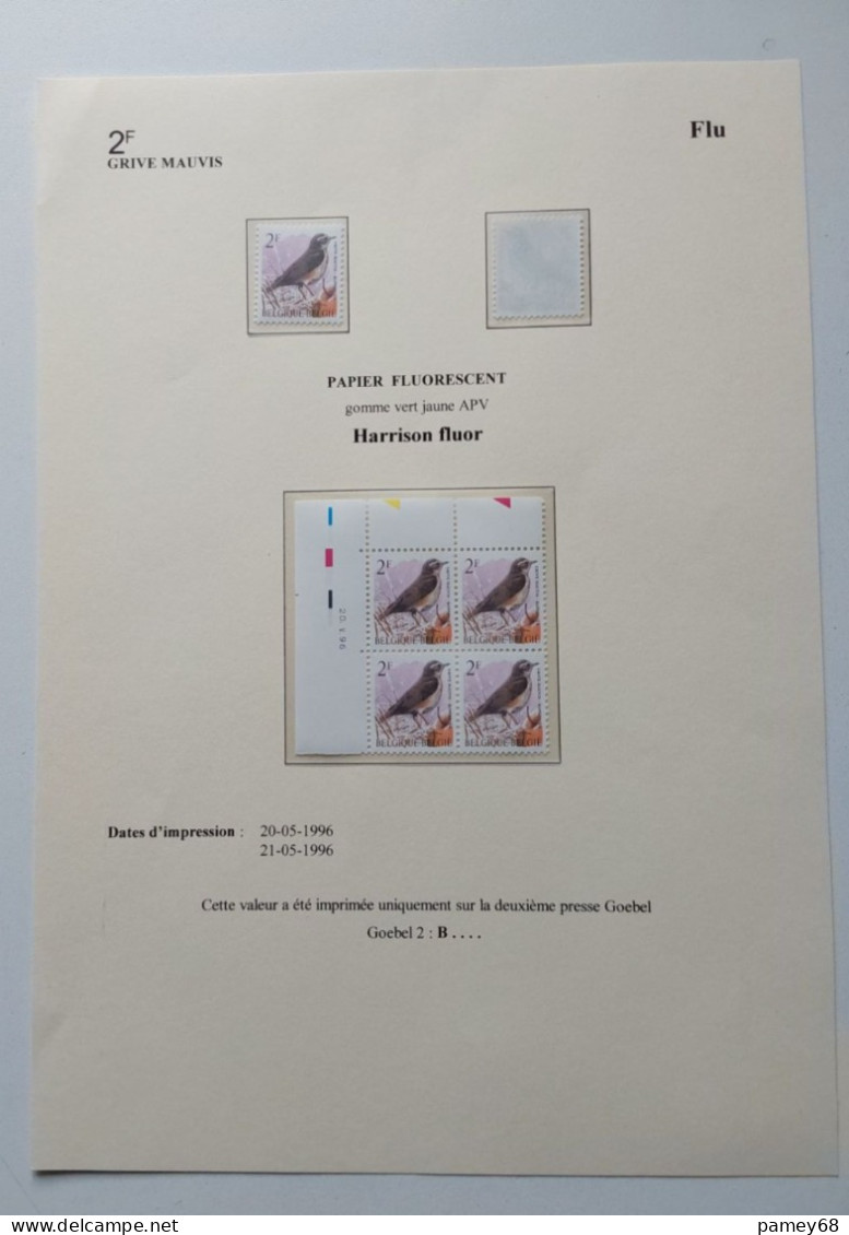 2 Feuilles Thématique Oiseaux De Buzin La Grive Mauvais. - 1985-.. Oiseaux (Buzin)