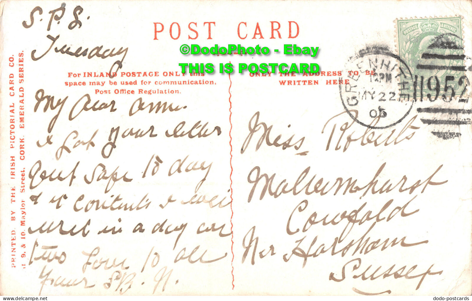 R436013 Dublin. Phoenix Park. Irish Pictorial Card. Emerald Series. 1905 - Welt