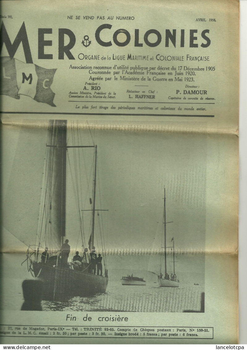 MAGAZINE AVRIL 1938 / MER Et COLONIES N°294 - 1900 - 1949