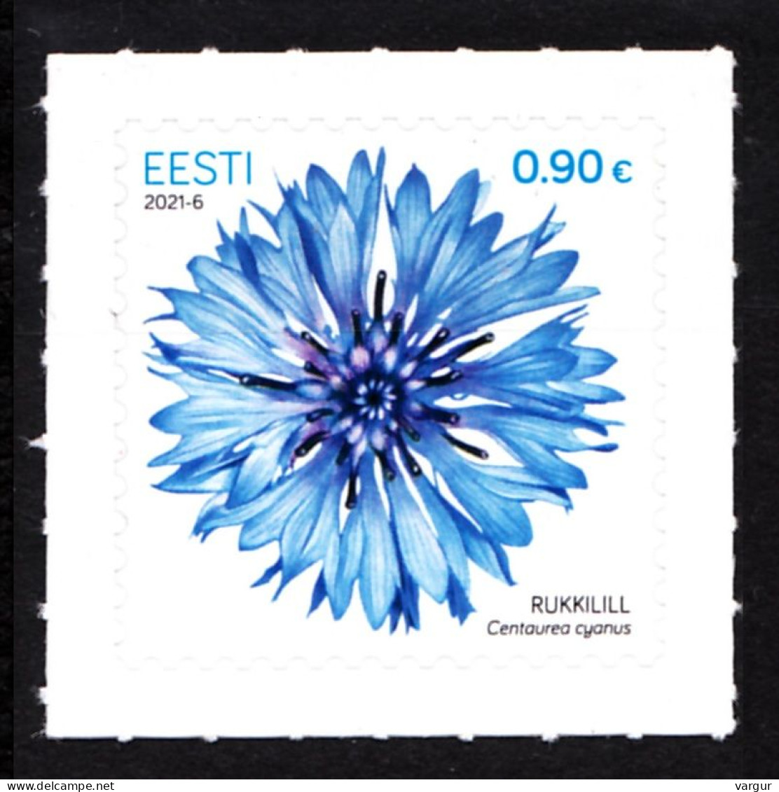 ESTONIA 2021-06 FLORA: Definitive Cornflower, Mint Adhesive - Otros & Sin Clasificación