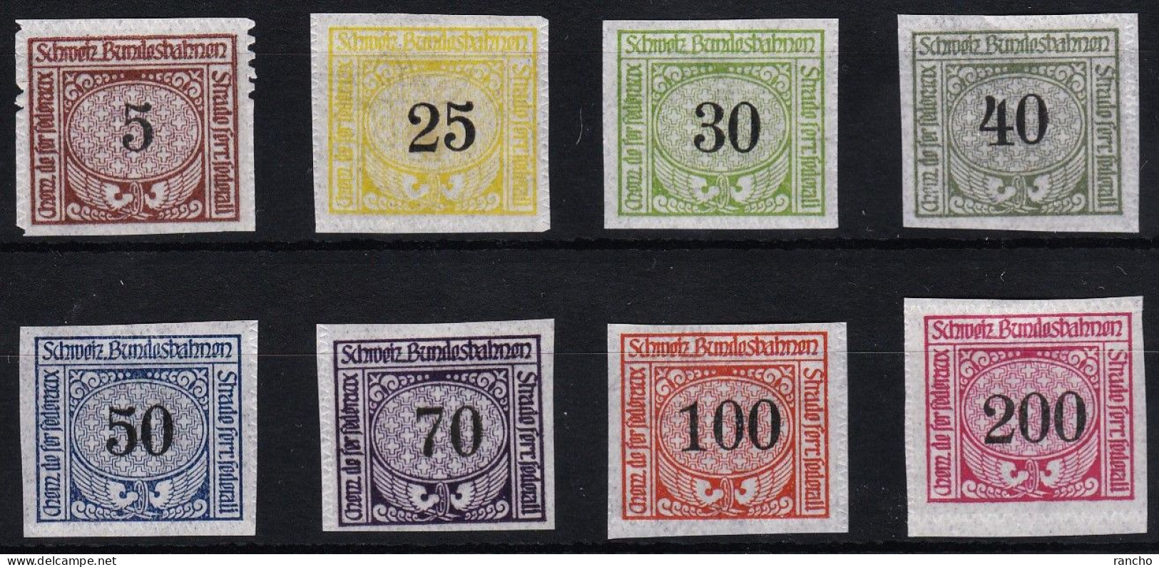 ** 1913. TIMBRES NEUFS DENTS DE SCIE A/GOMME PAPIER FIN C/S.B.K. Nr:1.4.5.6.7.9.10.11. MICHEL Nr:1.4.5.6.7.9.10.11.** - Ferrovie