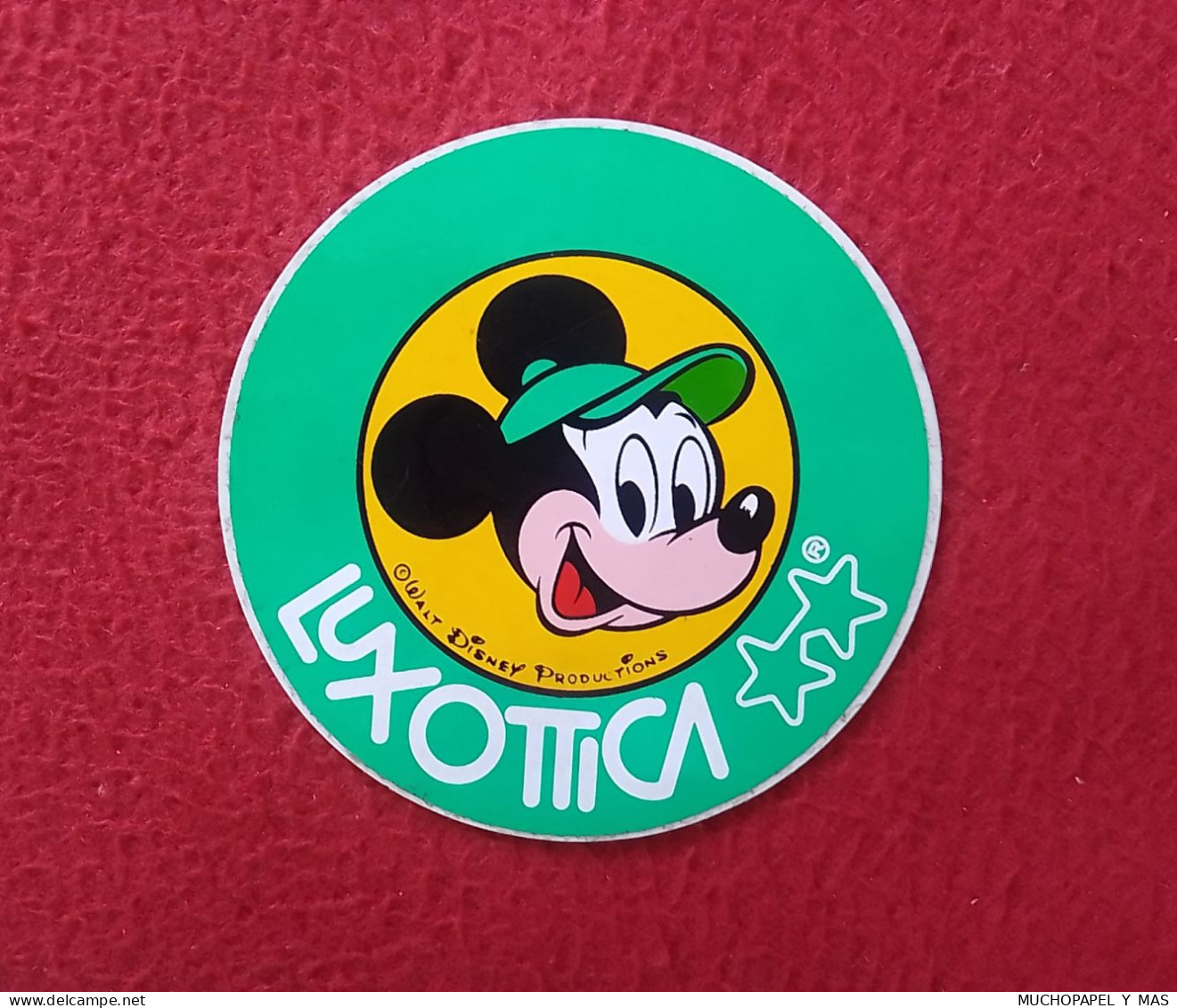 ANTIGUA PEGATINA OLD STICKER AUTOCOLLANT WALT DISNEY PRODUCTIONS LUXOTTICA ¿ ÓPTICA GAFAS ITALIA ? MICKEY MOUSE..ITALY ? - Aufkleber