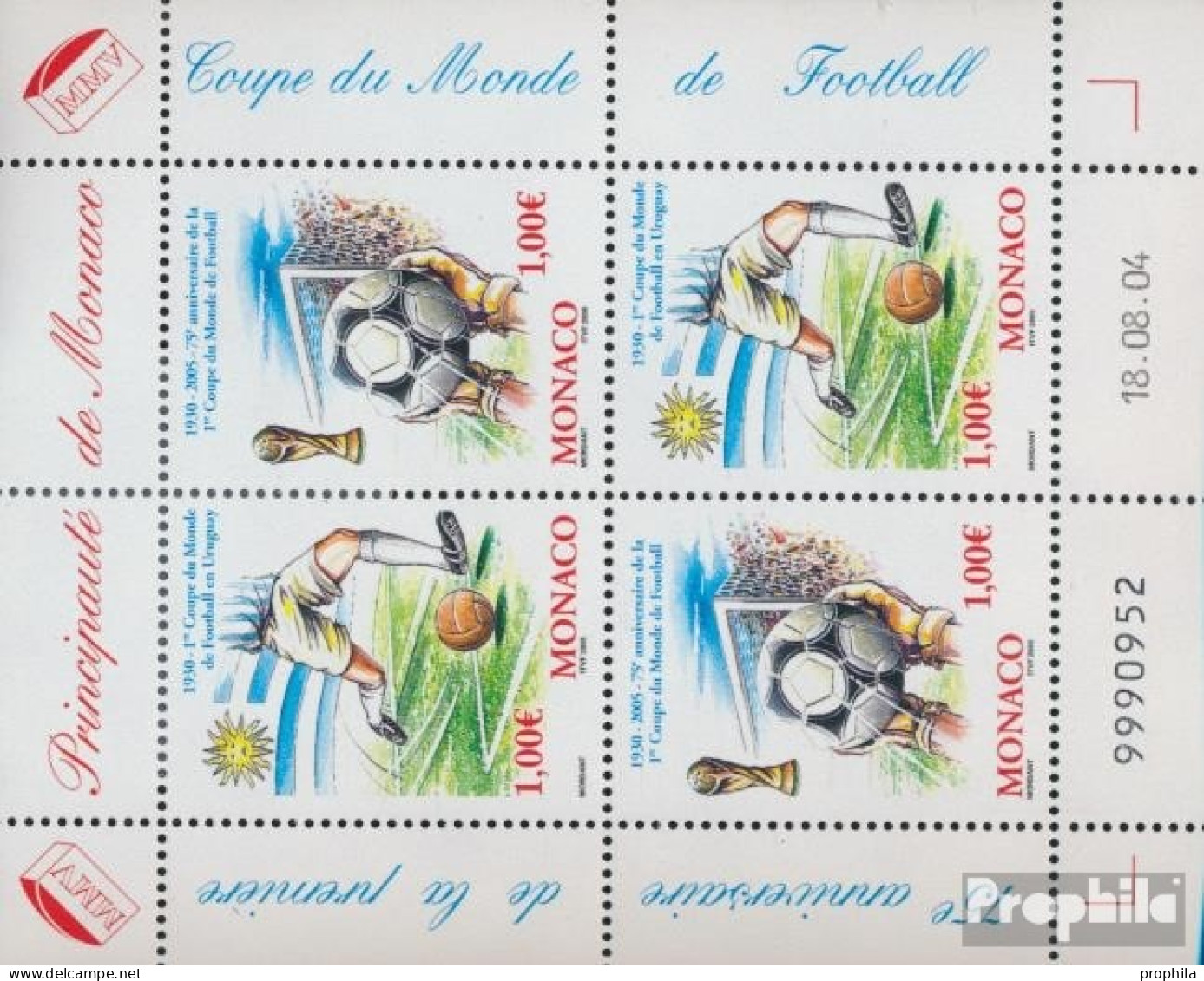 Monaco Block88 (kompl.Ausg.) Postfrisch 2004 Fußball - WM - Unused Stamps