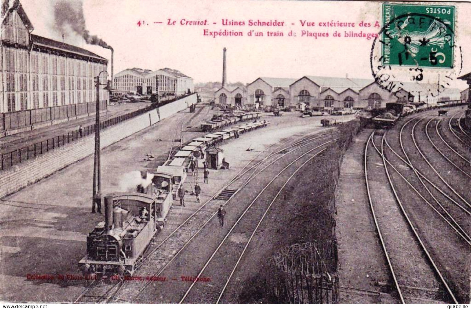 71 - Saone Et Loire -  LE CREUSOT - Usines Schneider - Vue Des Ateliers - Expedition D Un Train De Plaques De Blindages - Le Creusot