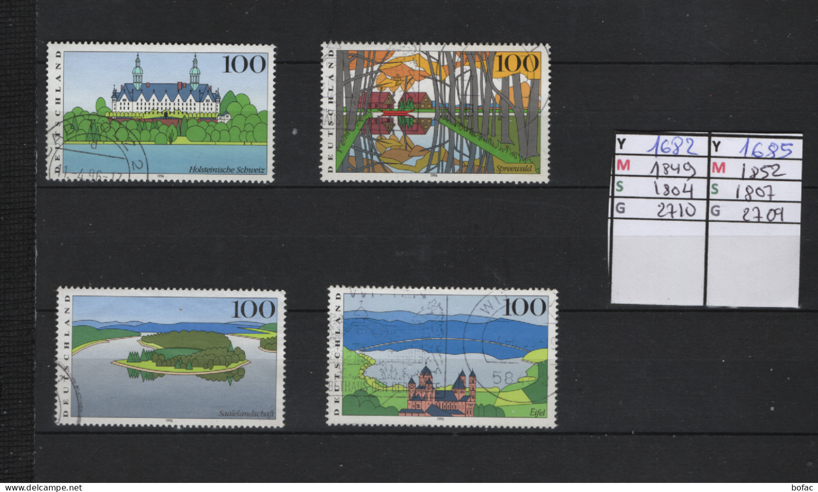 PRIX F. Obl  1682 185 YT 1849 1852 MIC 1804 1807 SCO 2710 2709 GIB Image D'Allemagne 1996  75/13 - Usati