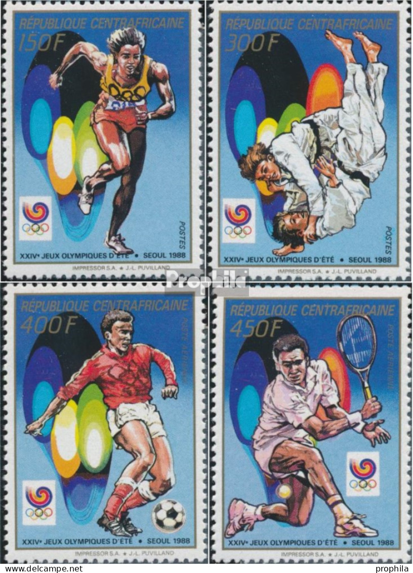 Zentralafrikanische Republik 1336A-1339A (kompl.Ausg.) Postfrisch 1988 Olympia - Unused Stamps