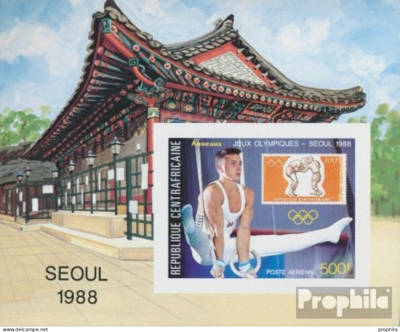 Zentralafrikanische Republik Block441B (kompl.Ausg.) Ungezähnt Postfrisch 1988 Olymp. Spiele 88, Seoul - Neufs