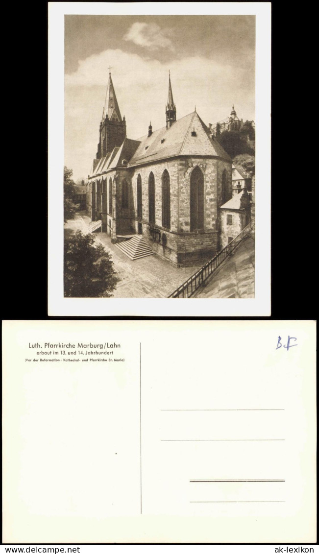 Ansichtskarte Marburg An Der Lahn Ev. Pfarrkirche Marienkirche 1954 - Marburg