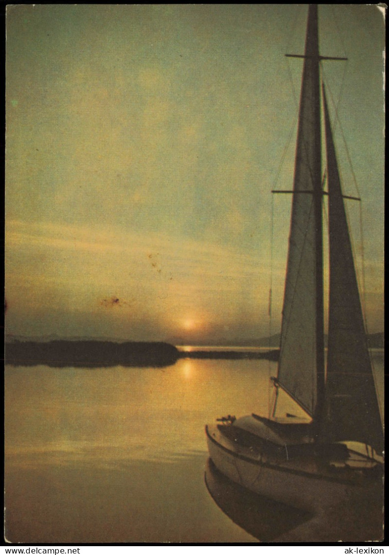 Postcard .Ungarn Balatonról Balaton Segelboot - Sonnenuntergang 1969 - Hungary