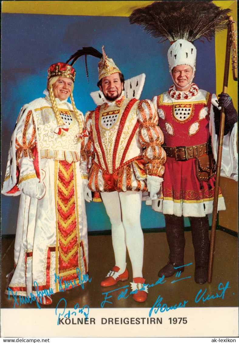 Ansichtskarte Köln Karneval Fasching Kölner Dreigestirn Autogrammkarte 1975 - Koeln