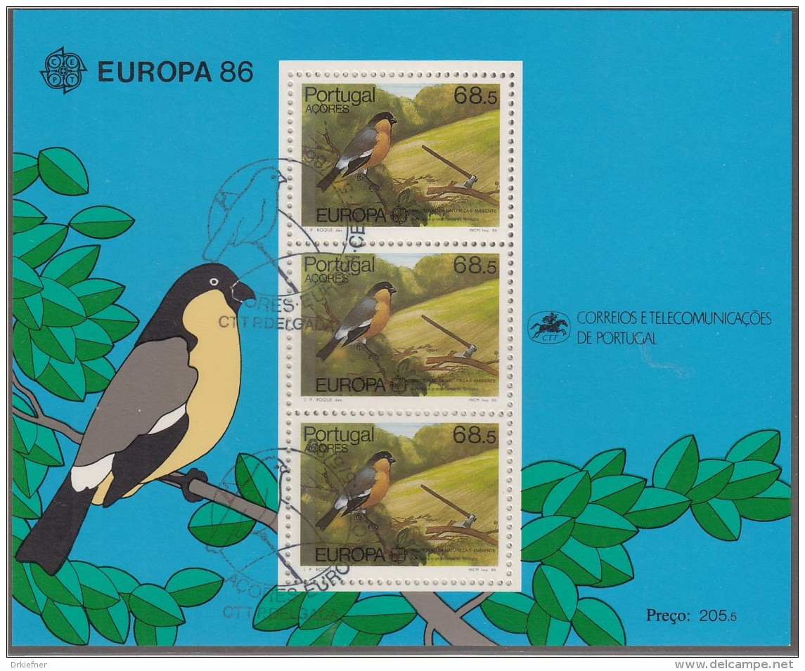 PORTUGAL AZOREN Block 7 Gestempelt, Europa CEPT: Natur- Und Umweltschutz 1986 - 1986