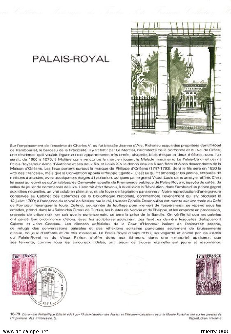 2049 Document Officiel De La Poste  Palais Royal Paris Desmoulin Haranguant La Foule - Documents De La Poste